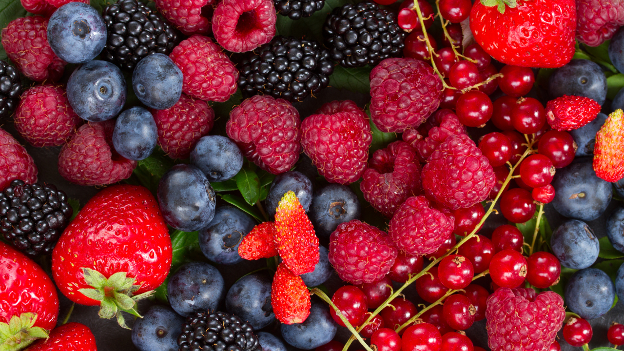 A vibrant display of fresh berries